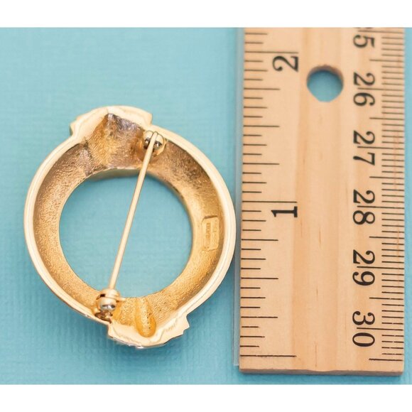 Vintage Elegant Round Brooch E26 - Picture 2 of 2